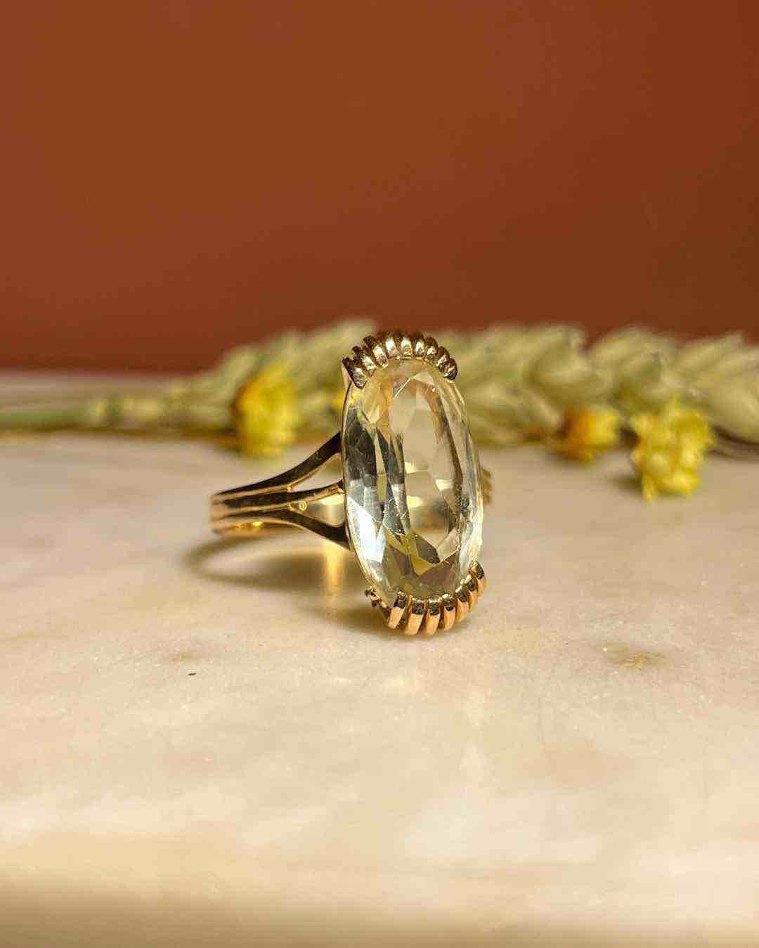 Bague cocktail citrine &quot;Martina&quot;
