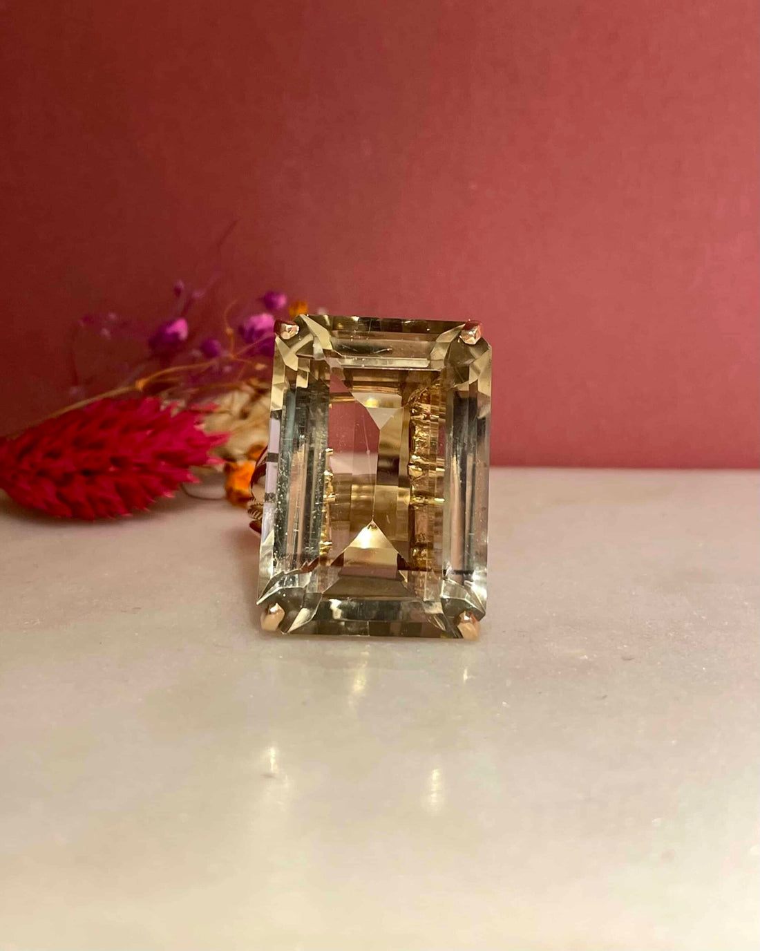Vintage Cocktail Ring Citrine 36.90 carats &quot;Clara&quot;