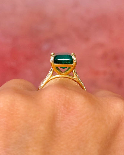 Bague Cocktail Émeraude 3.60 carats &amp; Diamants 0.36 carat 4,45g "Blandine" - Elliade Paris