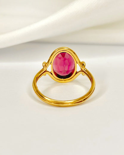 Bague Cocktail Grenat 2.10 carats &amp; Or 3.38g "Gratiane" - Elliade Paris