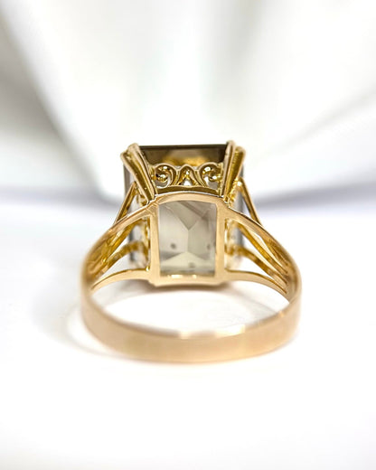 Bague Cocktail Quartz Fumé 10.2 carats 5,68g "Kamelia" - Elliade Paris