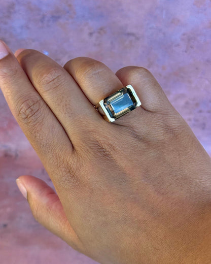 Bague Cocktail Quartz Fumé 12.25 carats 7.88g "Lisette" - Elliade Paris