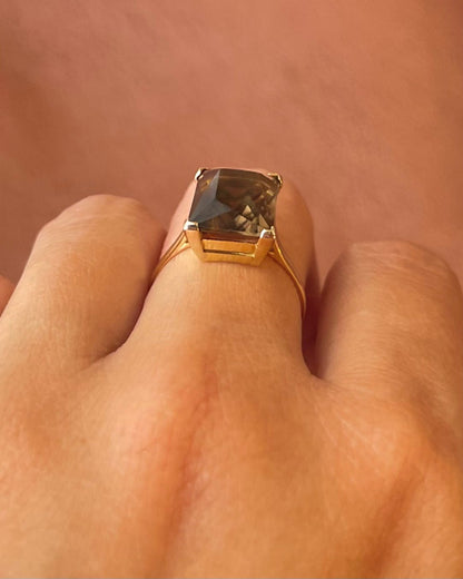Bague Cocktail Quartz Fumé 4.92 carats "Elodie" - Elliade Paris