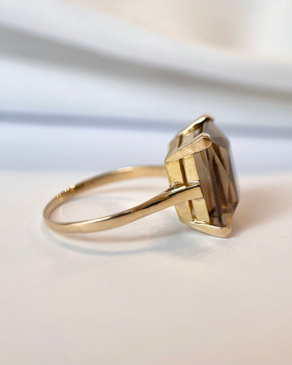 Bague Cocktail Quartz Fumé 4.92 carats "Elodie" - Elliade Paris