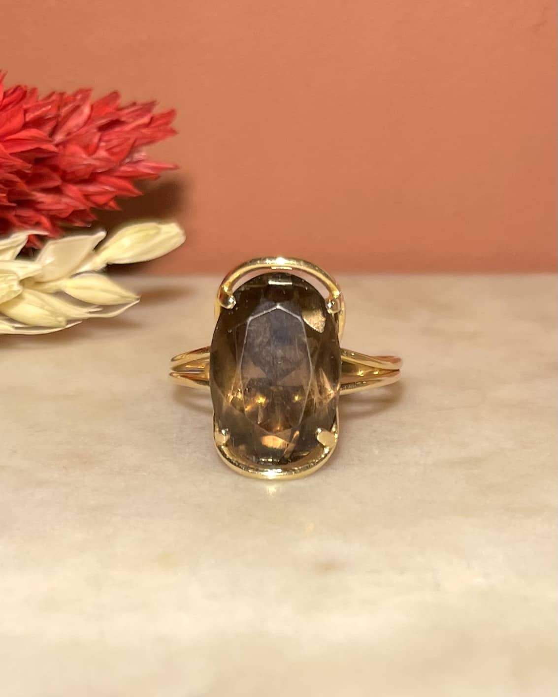 Bague Cocktail Quartz fumé 5.10 Carats "Anouk" - Elliade Paris