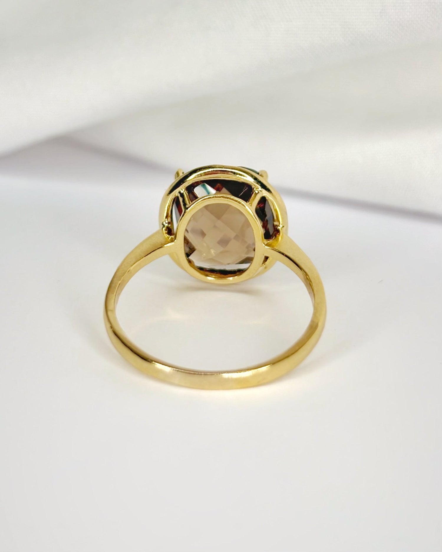 Bague Cocktail Quartz Fumé 5.17 carats &amp; Diamants 0.32 carat "Barbara" - Elliade Paris