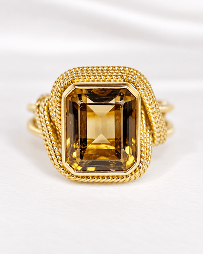 Bague Cocktail Quartz Fumé 5.50 carats 9.07g "Leanna" - Elliade Paris