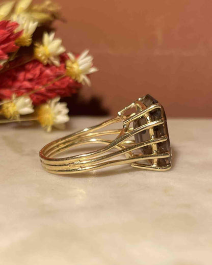 Bague Cocktail Quartz fumé 6.40 Carats &quot;Lorelai&quot; - Elliade Paris