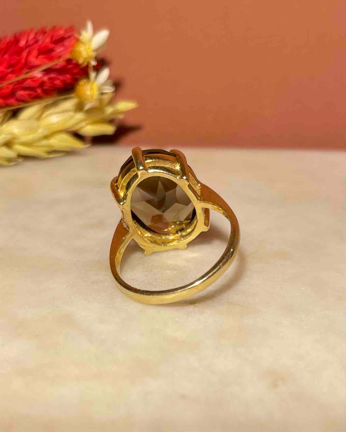 Bague Cocktail Quartz fumé 6.50 Carats "Evelina" - Elliade Paris