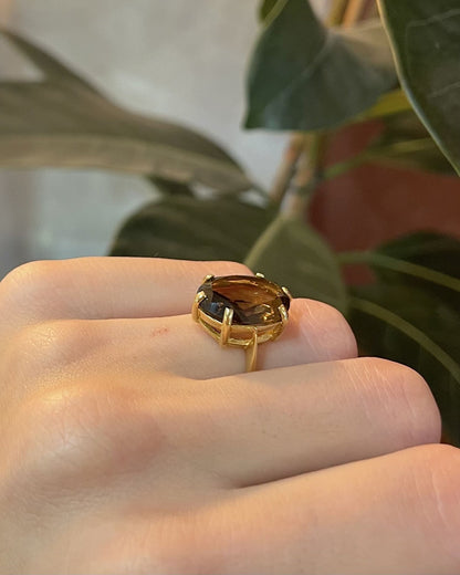Bague Cocktail Quartz fumé 6.50 Carats &quot;Evelina&quot; - Elliade Paris