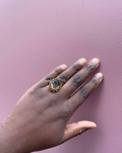Bague Cocktail Quartz Fumé 8.10 Carats &quot;Sorene&quot; - Elliade Paris