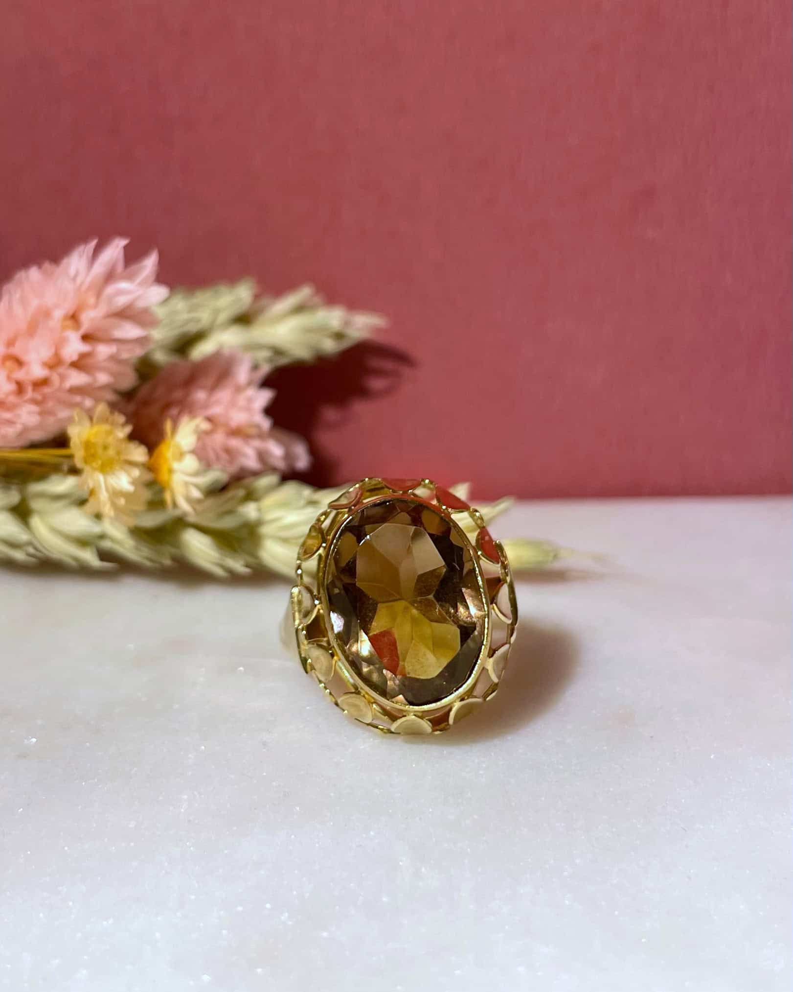 Bague Cocktail Quartz Fumé 8.10 Carats "Sorene" - Elliade Paris
