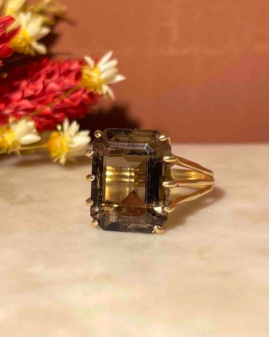 Bague Cocktail Quartz fumé 6.40 Carats "Lorelai"