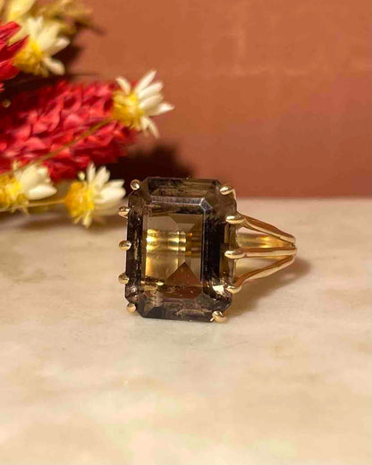 Bague Cocktail Quartz fumé 6.40 Carats &quot;Lorelai&quot;