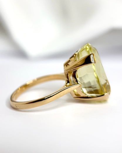 Bague Cocktail Quartz Lemon 12.24 carats 5,81g "Sandy" - Elliade Paris