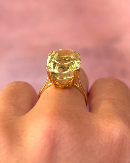 Bague Cocktail Quartz Lemon 12.24 carats 5,81g "Sandy" - Elliade Paris
