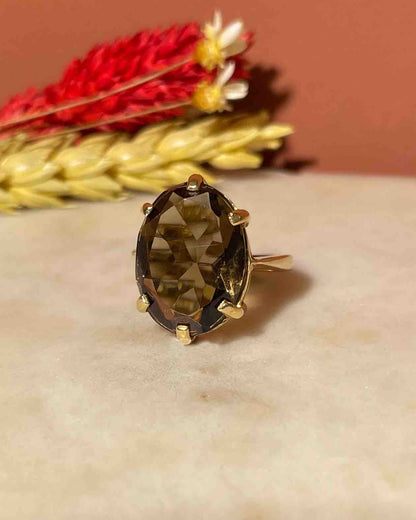 Smoky Quartz Cocktail Ring 6.50 Carats “Evelina”