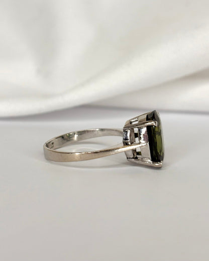 Bague Cocktail Saphir Vert 4.20 carats "Lucette" - Elliade Paris