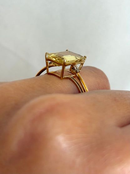 Bague Cocktail Scapolite 2.60 carats &amp; Diamants &quot;Léonie&quot; - Elliade Paris