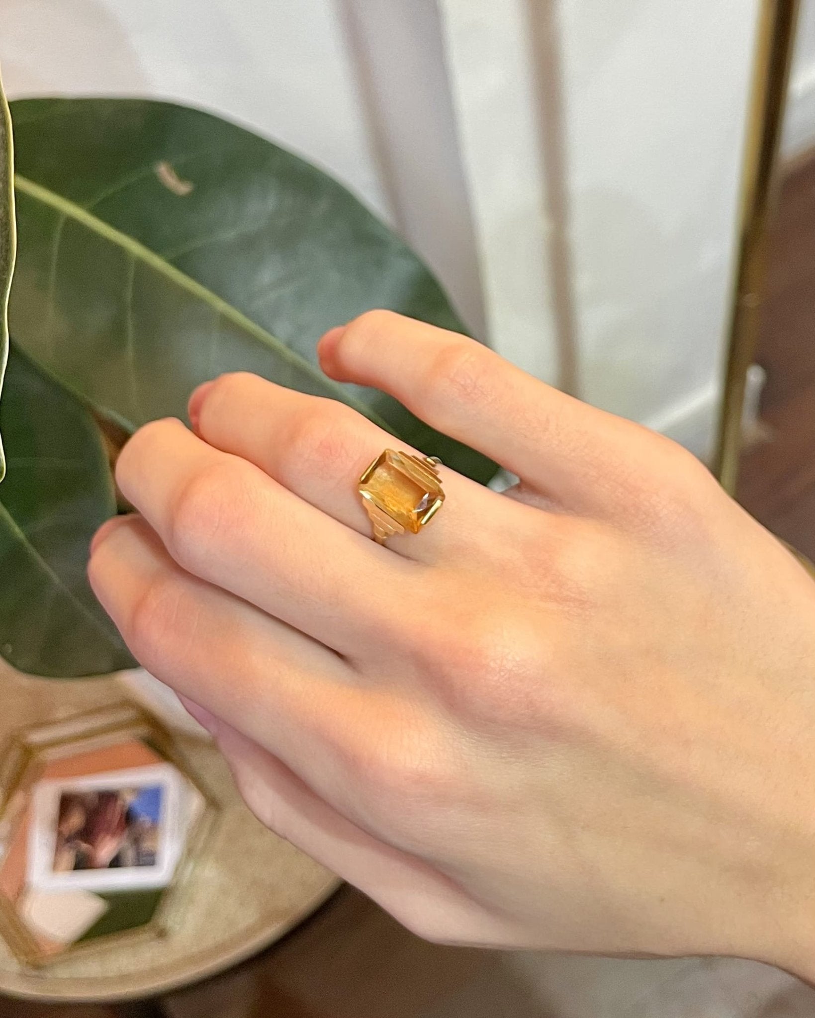 Bague Cocktail style Art - Déco Citrine 2.70 carats "Alana" - Elliade Paris