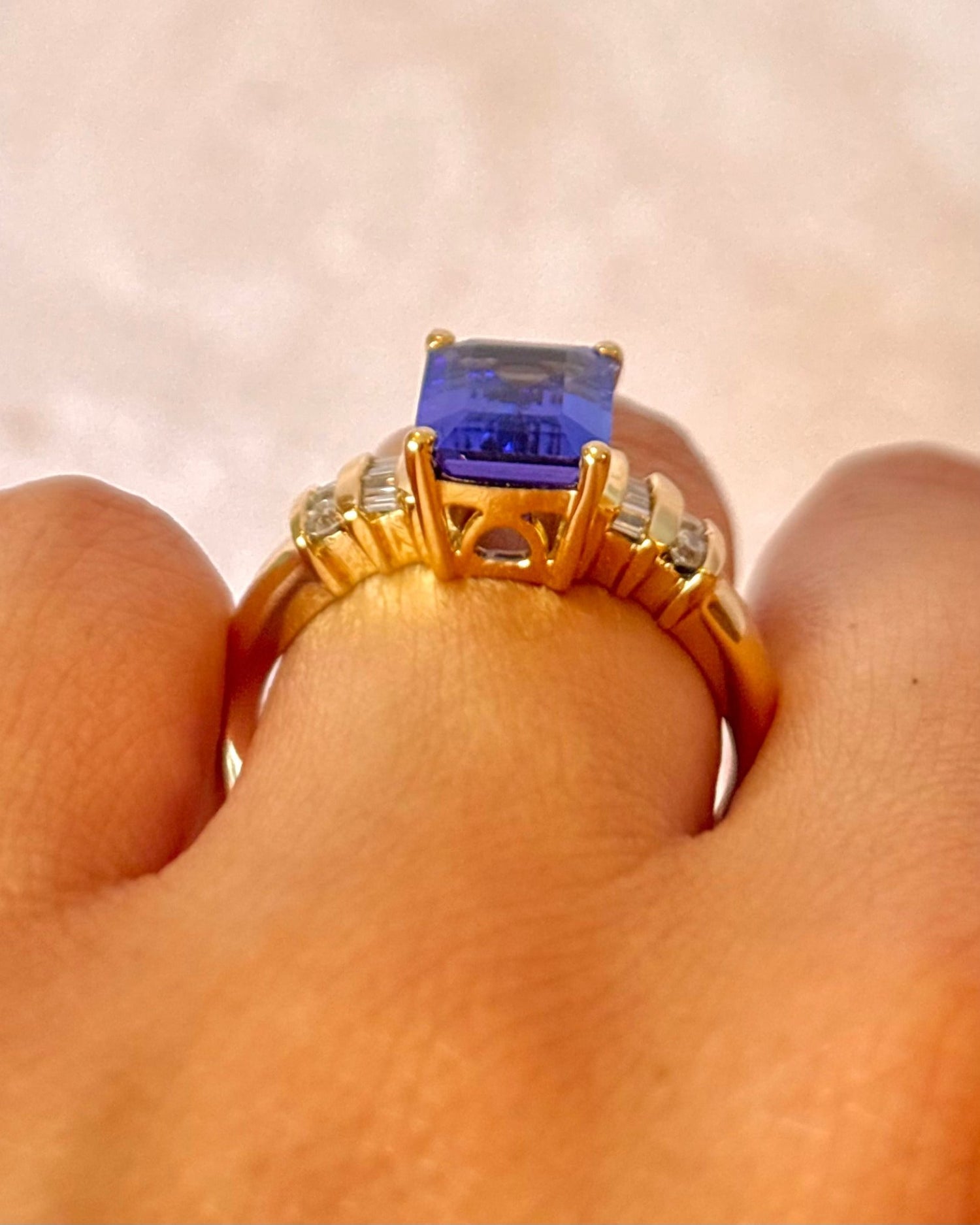 Bague Cocktail Tanzanite 2.86 carats &amp; Diamants "Malika" - Elliade Paris