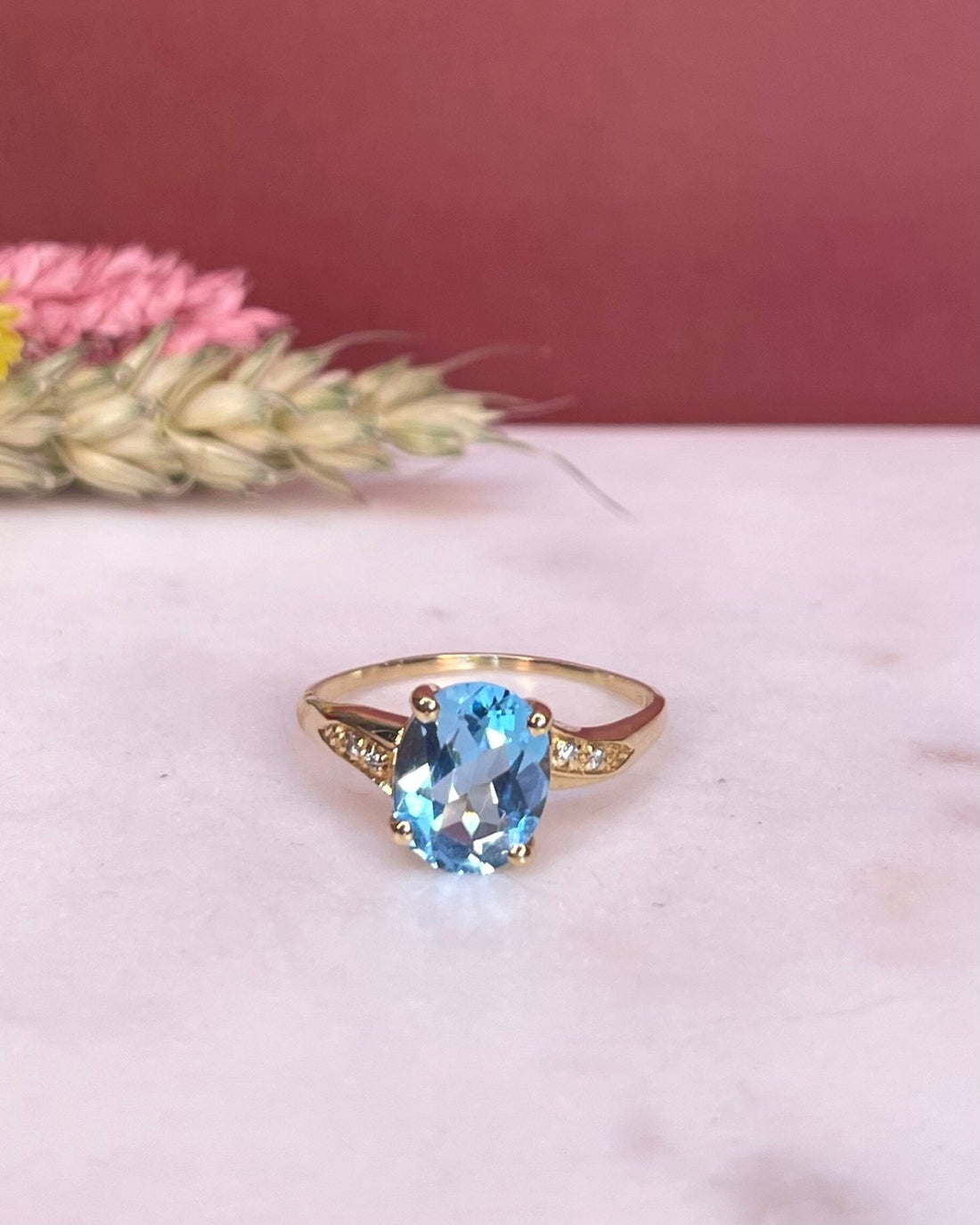 Bague Cocktail Topaze 2.60 carats &amp; Diamants &quot;Aristide&quot; - Elliade Paris