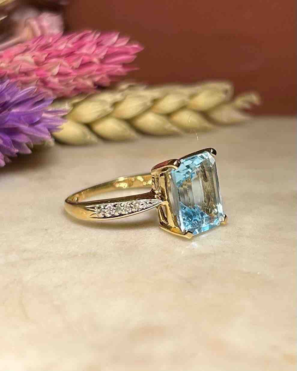 Bague Cocktail Topaze 3.75 carats &amp; Diamants "Aristide" - Elliade Paris