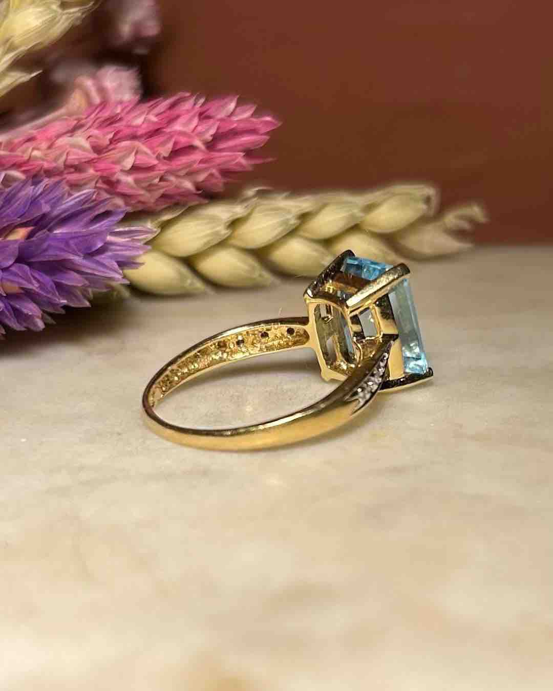 Bague Cocktail Topaze 3.75 carats &amp; Diamants "Aristide" - Elliade Paris
