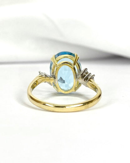 Bague Cocktail Topaze 7.10 carats &amp; Diamants "Salomé" - Elliade Paris