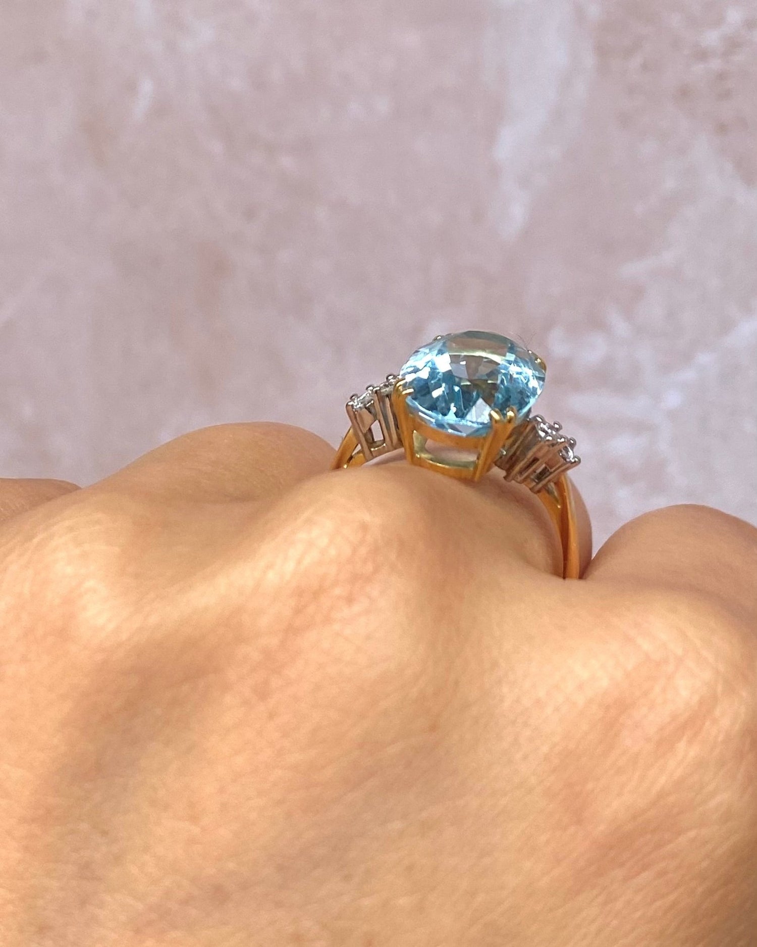 Bague Cocktail Topaze 7.10 carats &amp; Diamants "Salomé" - Elliade Paris