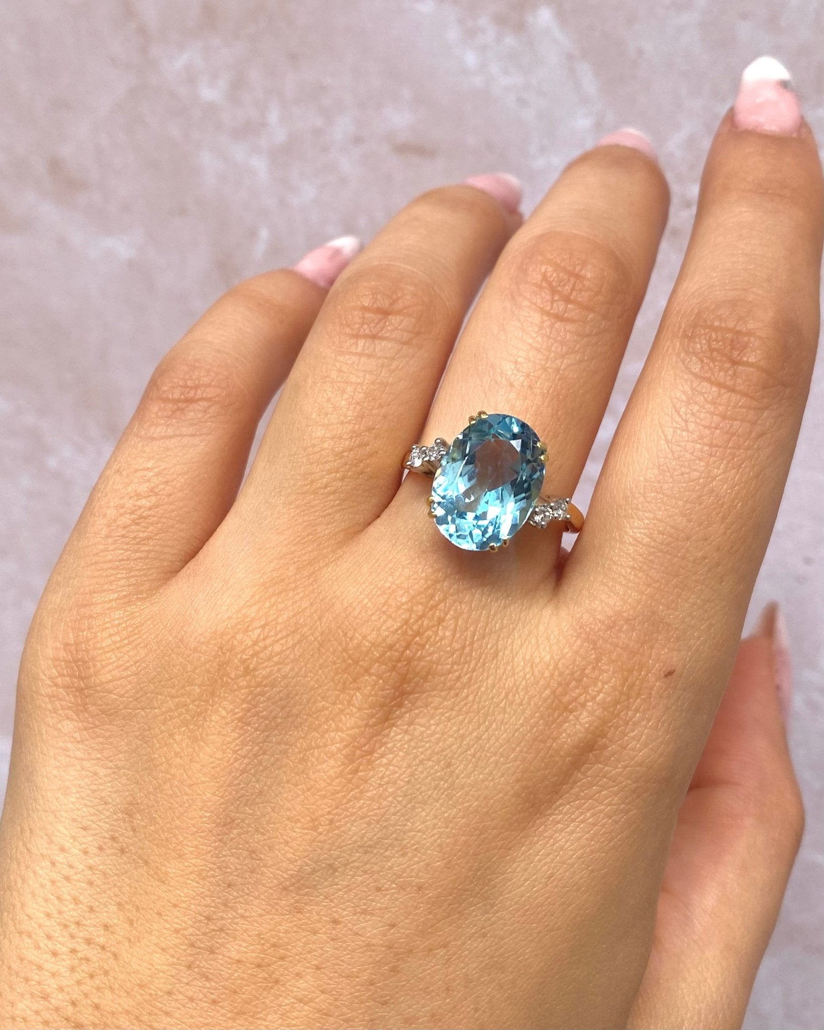 Bague Cocktail Topaze 7.10 carats &amp; Diamants "Salomé" - Elliade Paris