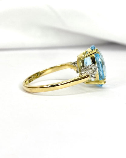 Bague Cocktail Topaze 7.10 carats &amp; Diamants "Salomé" - Elliade Paris