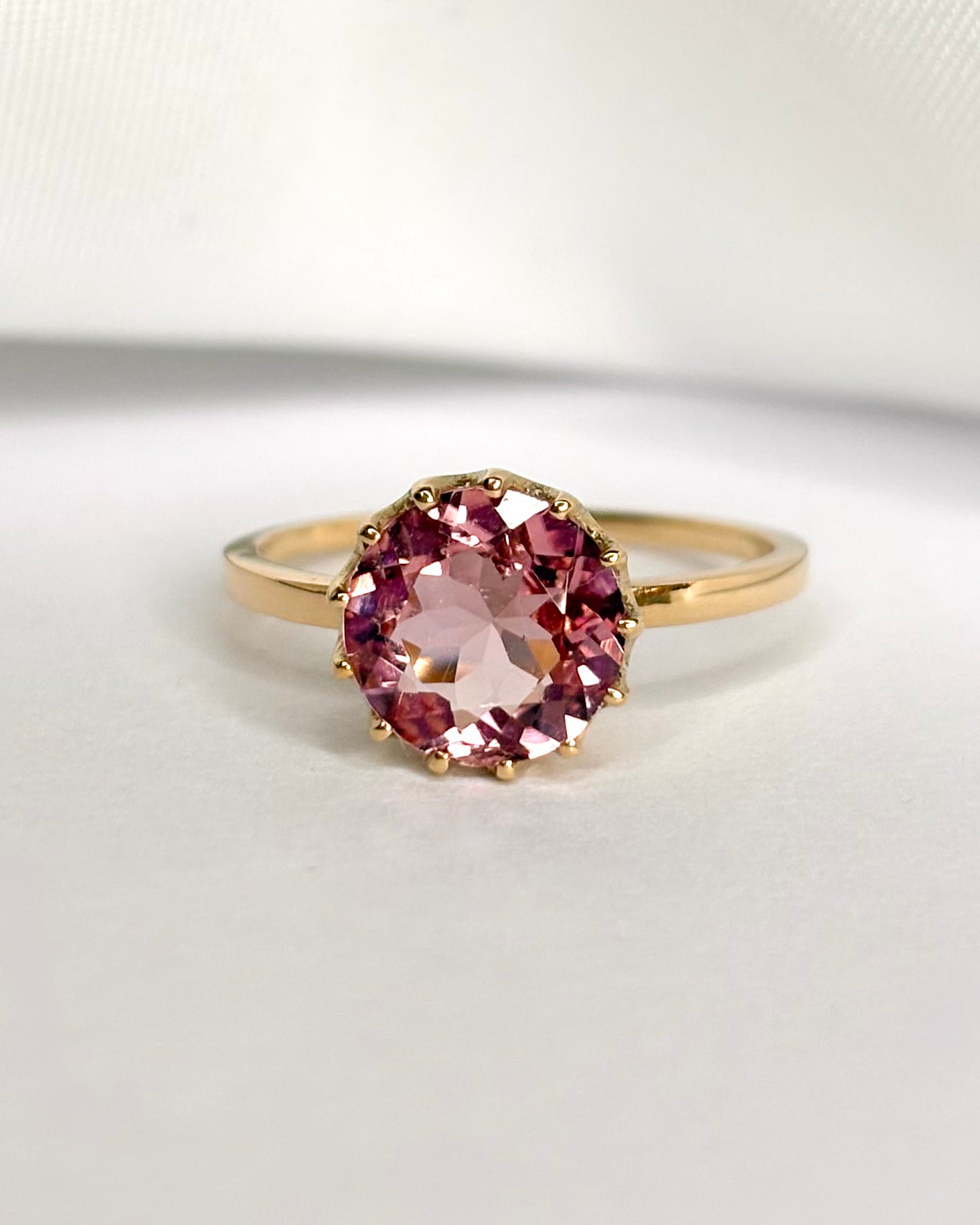 Bague Cocktail Tourmaline Rose 2 carats "Romy" - Elliade Paris
