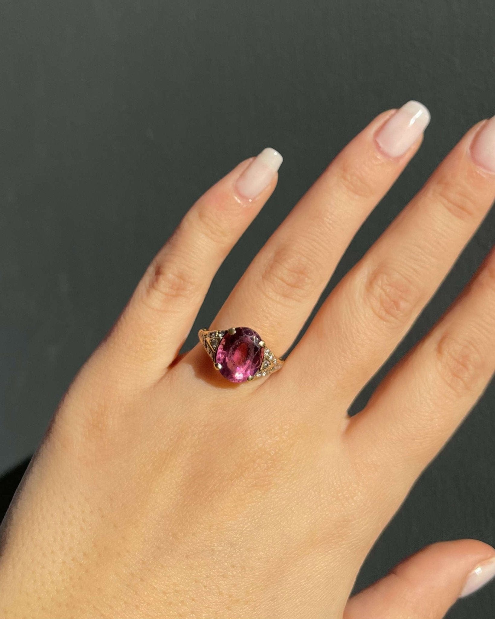 Bague Cocktail Tourmaline Rose 4.20 carats &amp; Diamants "Eline" - Elliade Paris