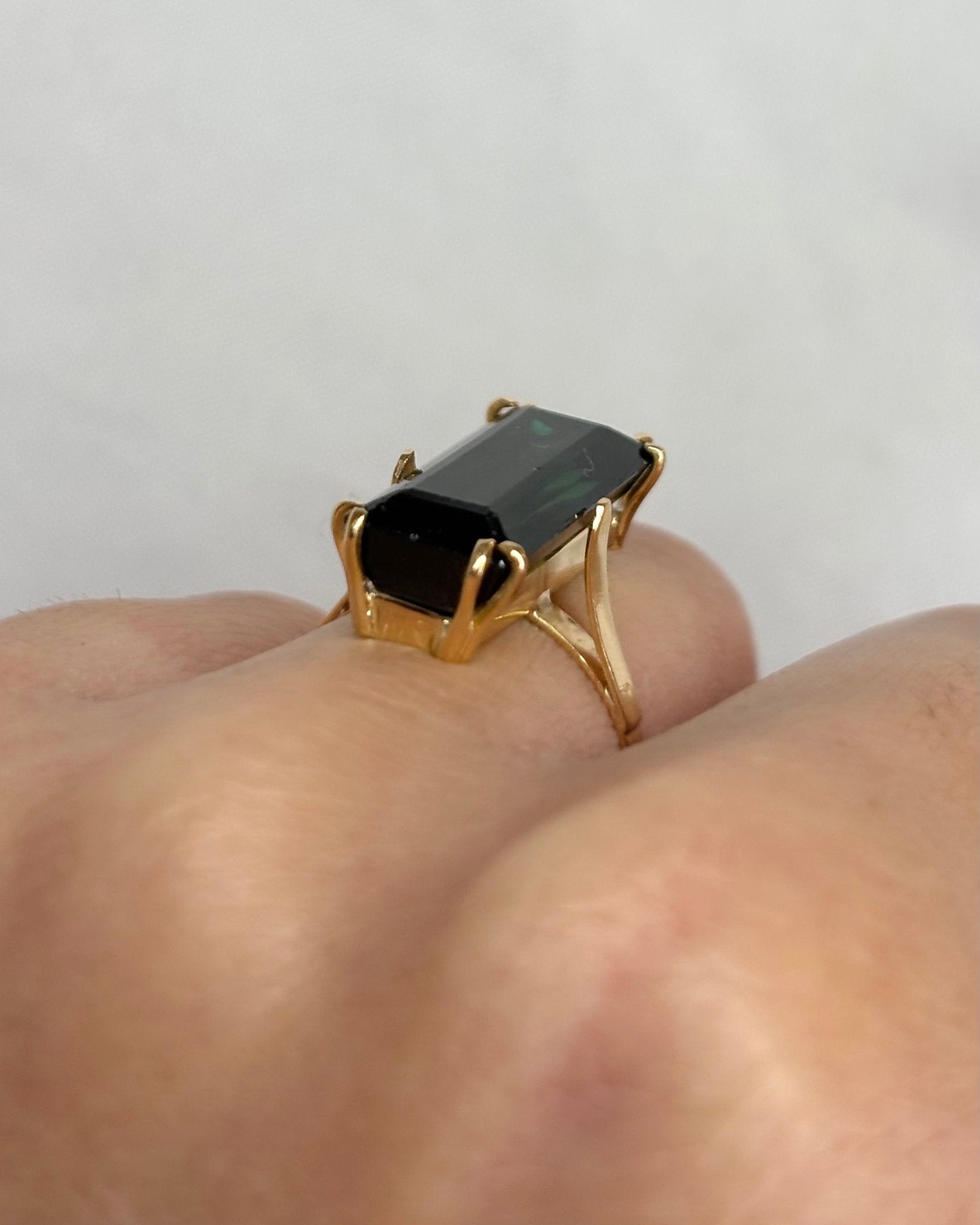 Bague Cocktail Tourmaline Verte 8 carats &quot;Monia&quot; - Elliade Paris