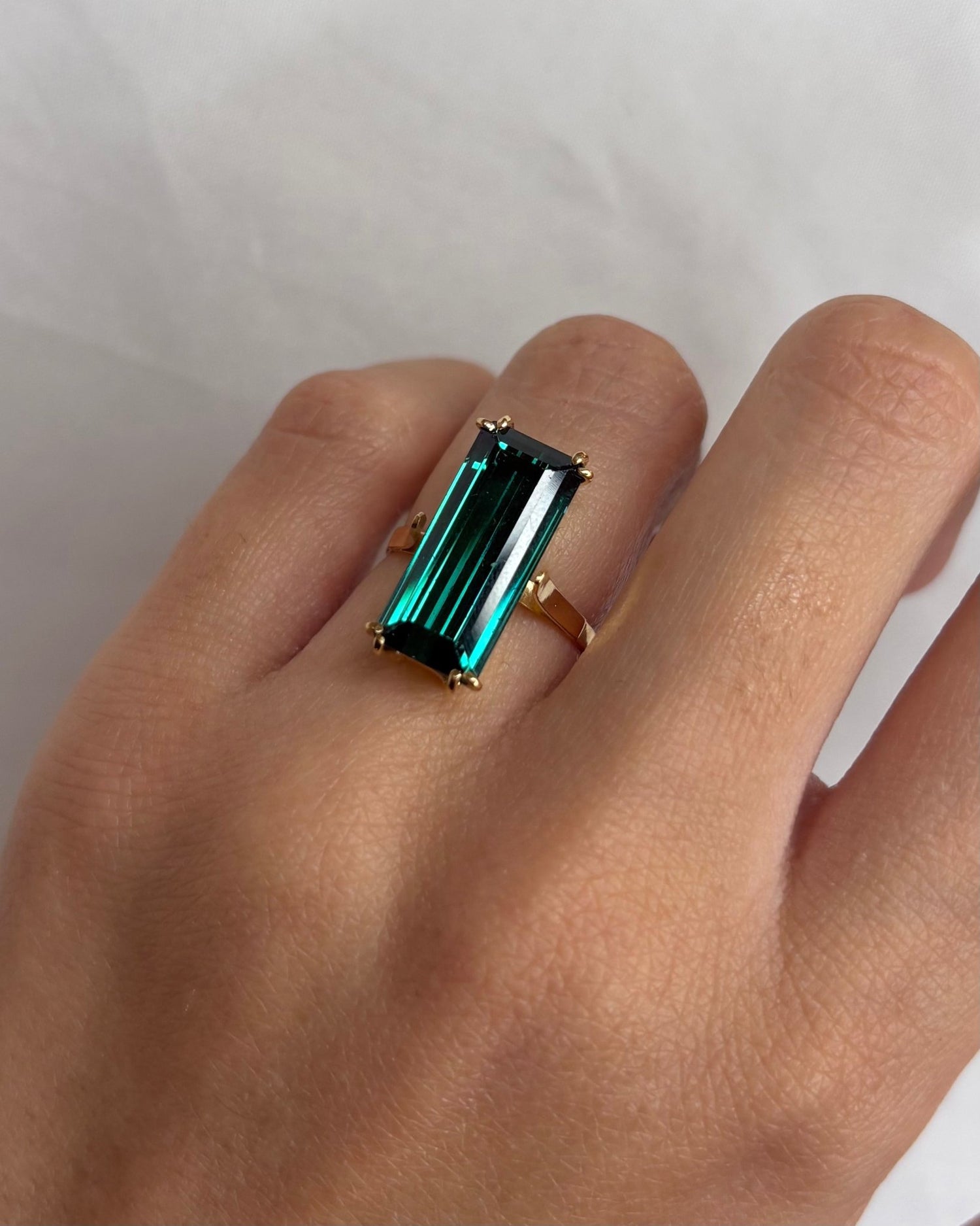 Bague Cocktail Tourmaline Verte 8 carats &quot;Monia&quot; - Elliade Paris