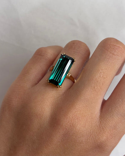 Bague Cocktail Tourmaline Verte 8 carats &quot;Monia&quot; - Elliade Paris