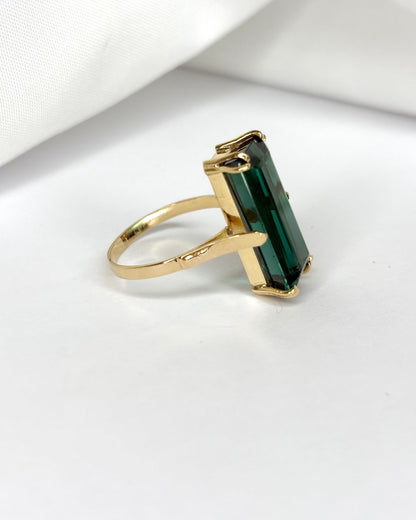 Bague Cocktail Tourmaline Verte 8 carats &quot;Monia&quot; - Elliade Paris