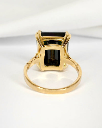 Bague Cocktail Tourmaline Verte 8.35 carats "Emma" - Elliade Paris