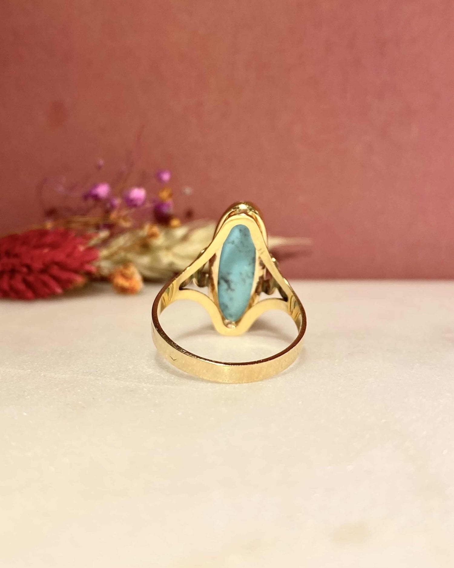 Bague Cocktail Turquoise 4.30 carats &quot;Noor&quot; - Elliade Paris