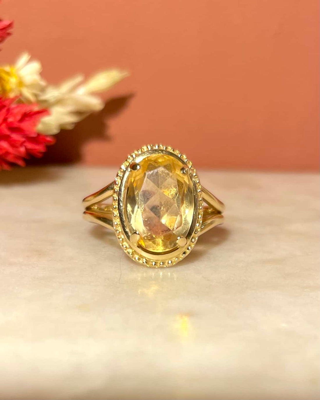 &quot;Angèle&quot; 3.80 carat Citrine Cocktail Ring
