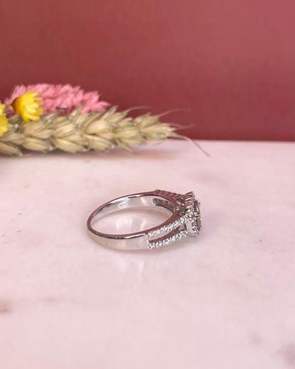 Bague Vintage Coeur Diamants 1.09 carat &quot;Evelyne&quot; - Elliade Paris