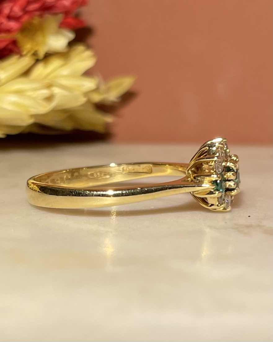 Bague Constellation Emeraudes &amp; Diamants "Véra" - Elliade Paris