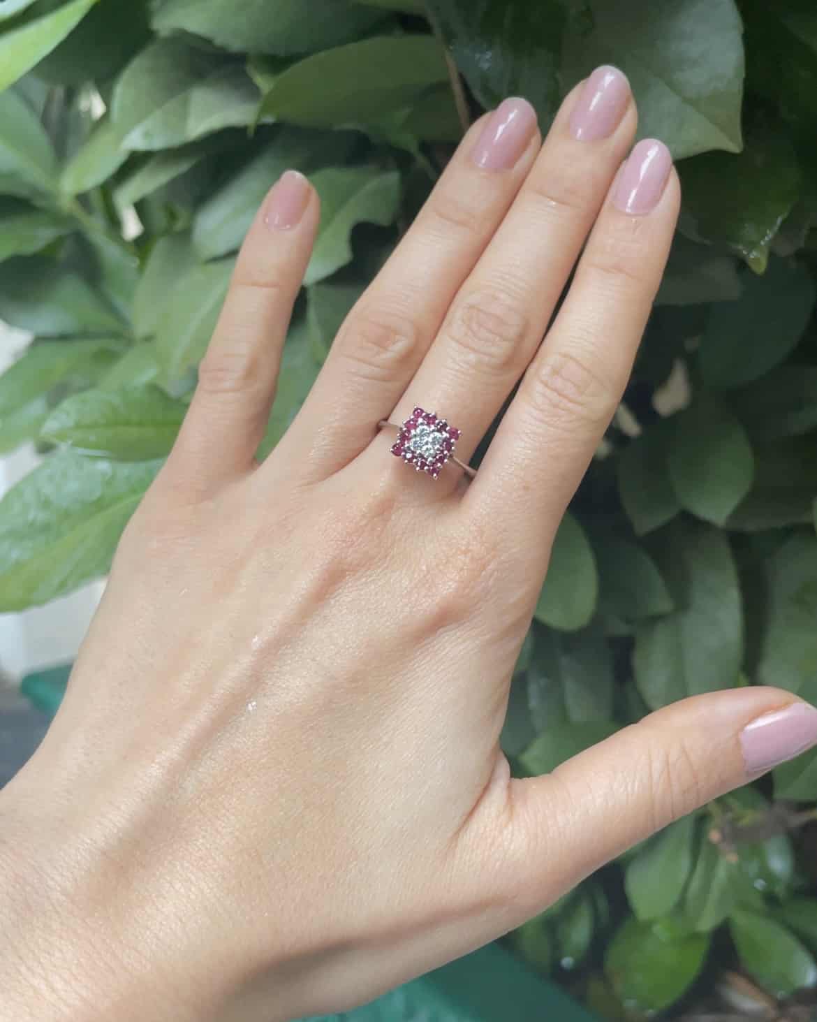 Bague Damier Rubis &amp; Diamants "Briar" - Elliade Paris