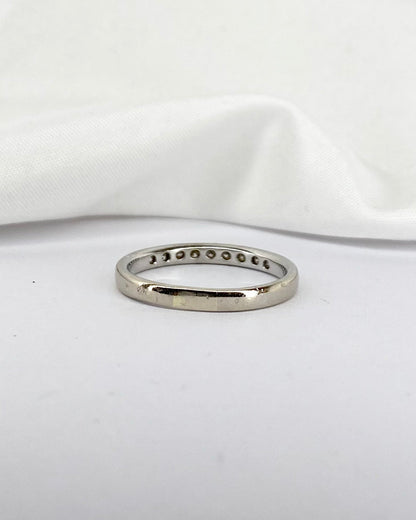 Bague Demi - alliance 9 Diamants &quot;Lise&quot; - Elliade Paris