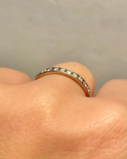 Bague Demi - alliance 9 Diamants &quot;Lise&quot; - Elliade Paris