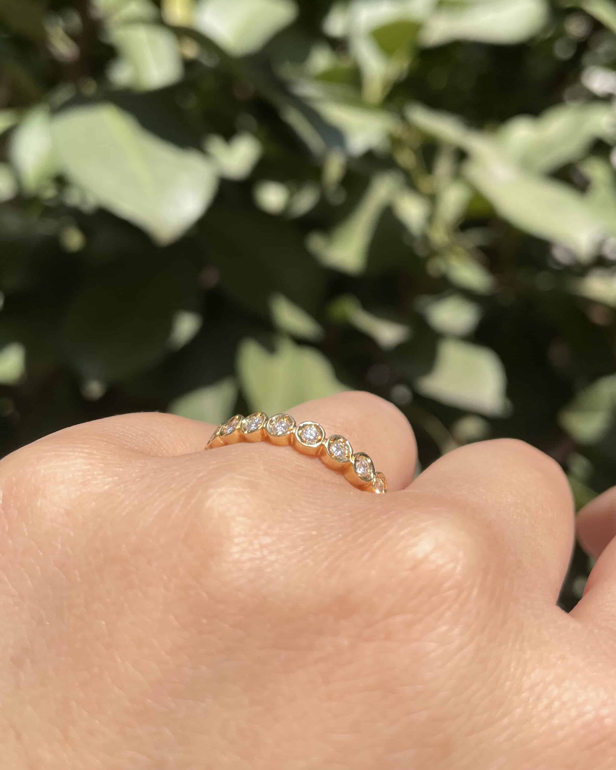 Demi-Alliance Vintage 9 Diamants &quot;Jassy&quot;