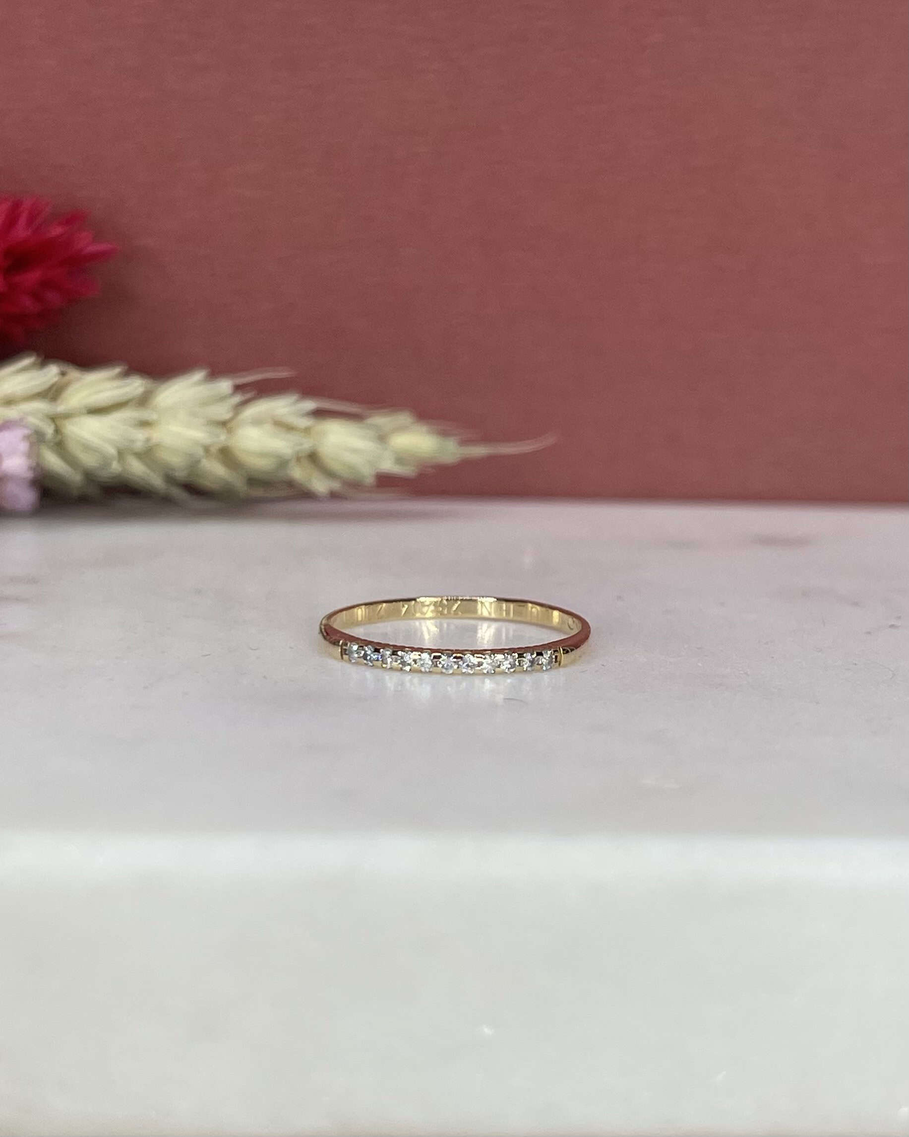 Demi Alliance Vintage 11 Diamants "Haada" - Elliade Paris