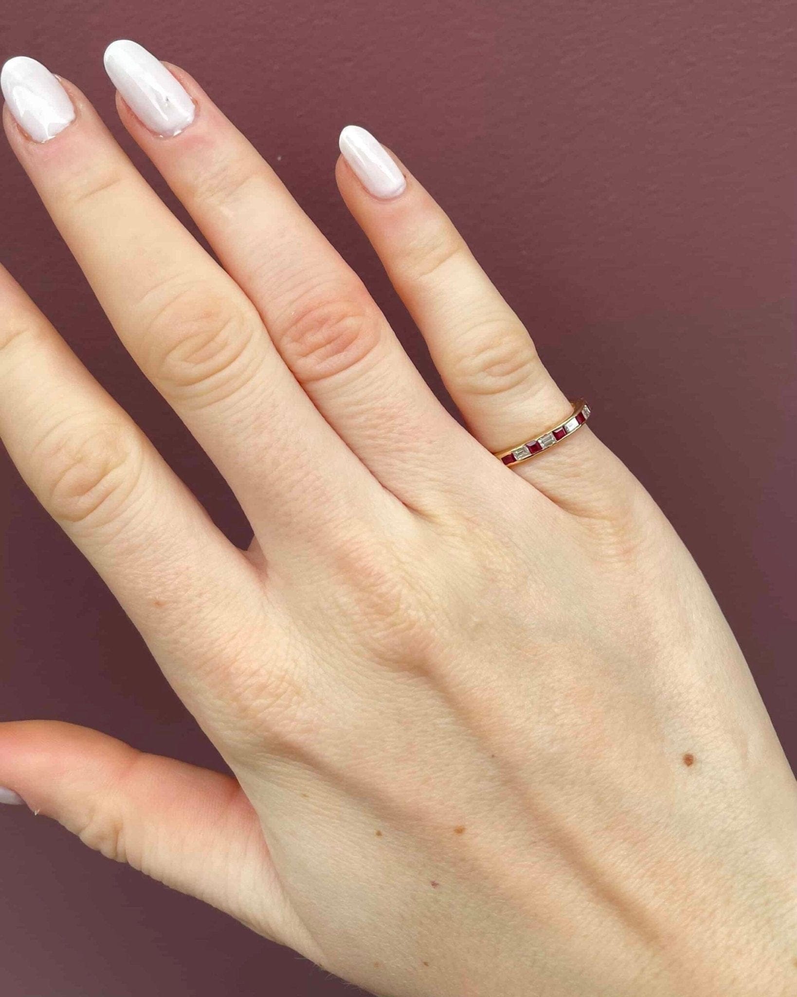 Bague Demi - Alliance Rubis &amp; Diamants "Lola" - Elliade Paris