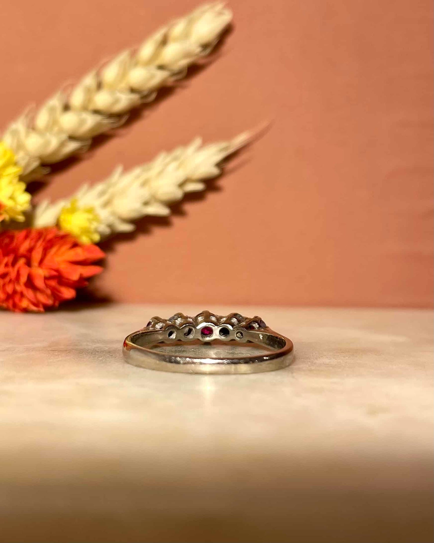 Bague Rivière Rubis 0.50 carat &amp; Diamants 0.30 carat &quot;Yessenia&quot;